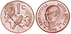 coin South Africa 1 cent 1979