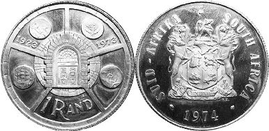 coin South Africa 1 rand 1974