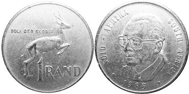 coin South Africa 1 rand 1985