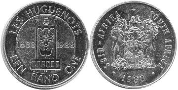 coin South Africa 1 rand 1988