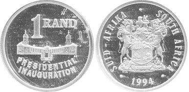 coin South Africa 1 rand 1994