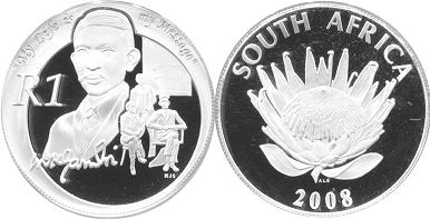 coin South Africa 1 rand 2008