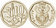 coin South Africa 10 cents 2005