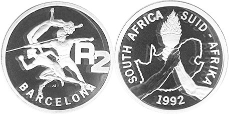 coin South Africa 2 rand 1992