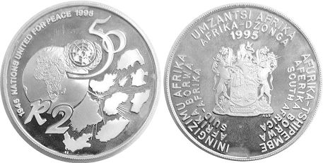 coin South Africa 2 rand 1995