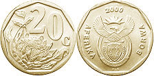 coin South Africa 20 cents 2000