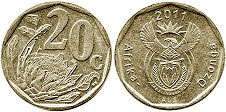 coin South Africa 20 cents 2011