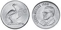 coin South Africa 5 cents 1969