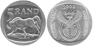 coin South Africa 5 rand 2003