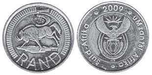 coin South Africa 5 rand 2009