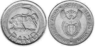 coin South Africa 5 rand 2011