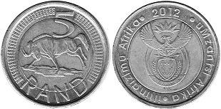 coin South Africa 5 rand 2012