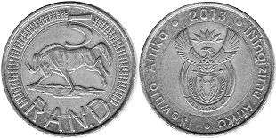 coin South Africa 5 rand 2013