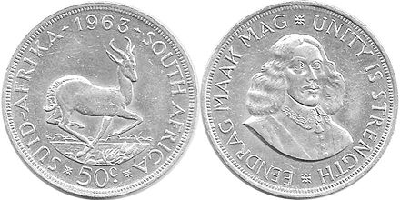 coin South Africa 50 cents 1963
