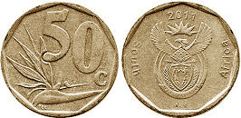 coin South Africa 50 cents 2011