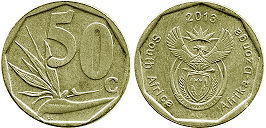 coin South Africa 50 cents 2013