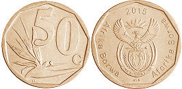 coin South Africa 50 cents 2015
