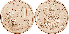 coin South Africa 50 cents 2016