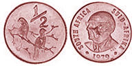 coin South Africa 1/2 cent 1979