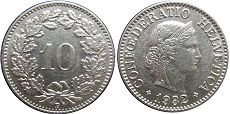 Münze Schweiz 10 rappen 1932