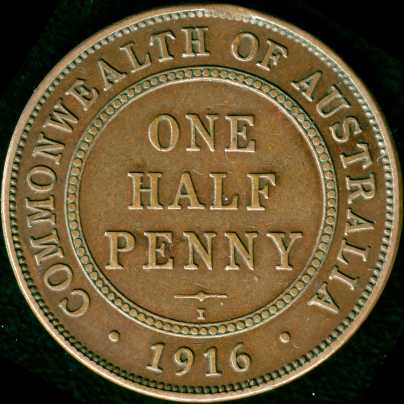 Australian mule Half Penny 1916