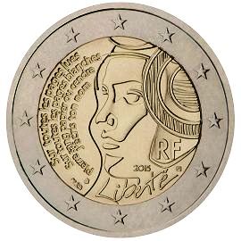 coin 2 euro 2015 France_Liberte coin 2 euro 2015 France_Liberte