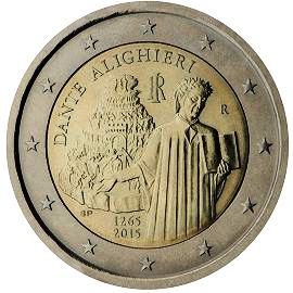 coin 2 euro 2015 Italy_Alighieri coin 2 euro 2015 Italy_Alighieri