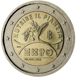 coin 2 euro 2015 Italy_expo coin 2 euro 2015 Italy_expo