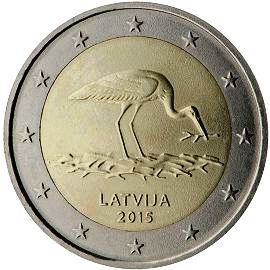 coin 2 euro 2015 Latvia_Stork coin 2 euro 2015 Latvia_Stork