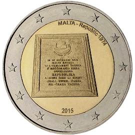 coin 2 euro 2015 Malta_Republic1974 coin 2 euro 2015 Malta_Republic1974
