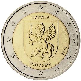coin 2 euro 2016 latvia_vidzeme coin 2 euro 2016 latvia_vidzeme