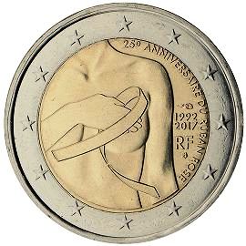 coin 2 euro 2017 France_pink_ribbon coin 2 euro 2017 France_pink_ribbon