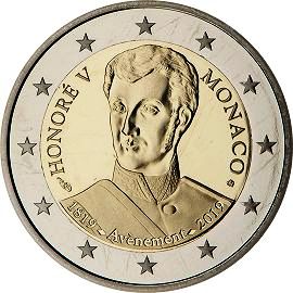 coin 2 euro 2019 mc_200annivthronePrHonV coin 2 euro 2019 mc_200annivthronePrHonV