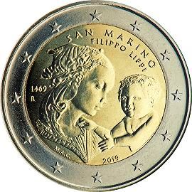 coin 2 euro 2019 sm_550anniv_deathLippi coin 2 euro 2019 sm_550anniv_deathLippi