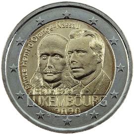 coin 2 euro 2020 lu_200annivbirthPrHenri coin 2 euro 2020 lu_200annivbirthPrHenri