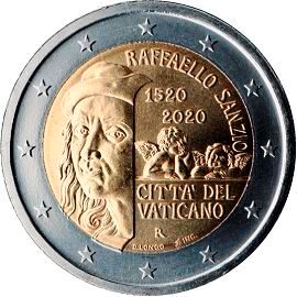 coin 2 euro 2020 vc_500raphael_sanzio coin 2 euro 2020 vc_500raphael_sanzio