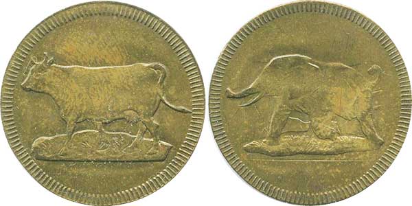 Spielgeld Kuh und Elefant
