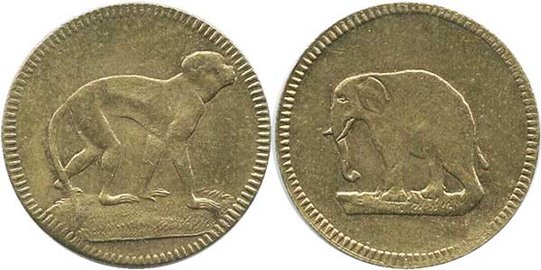 Spielgeld Affe und Elefant