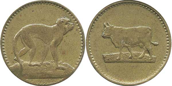 Spielgeld Affe und Schaf