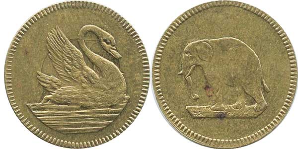 Spielgeld Schwan und Elefant