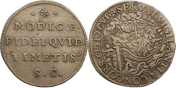 Rechenpfennig Niederlande dordrecht modicae fidei