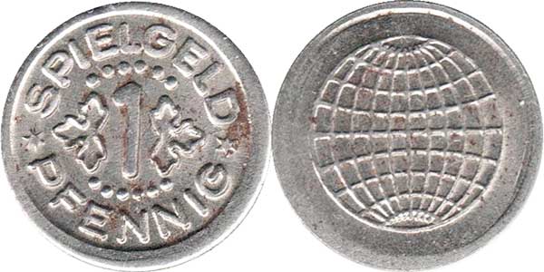 token spielgeld 1  Pfennig