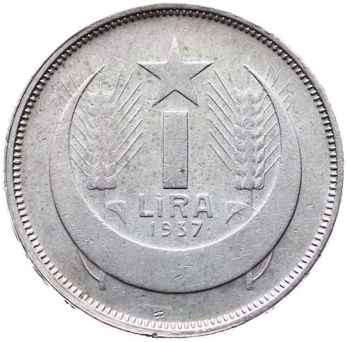 1 Lira 1937 Obverse