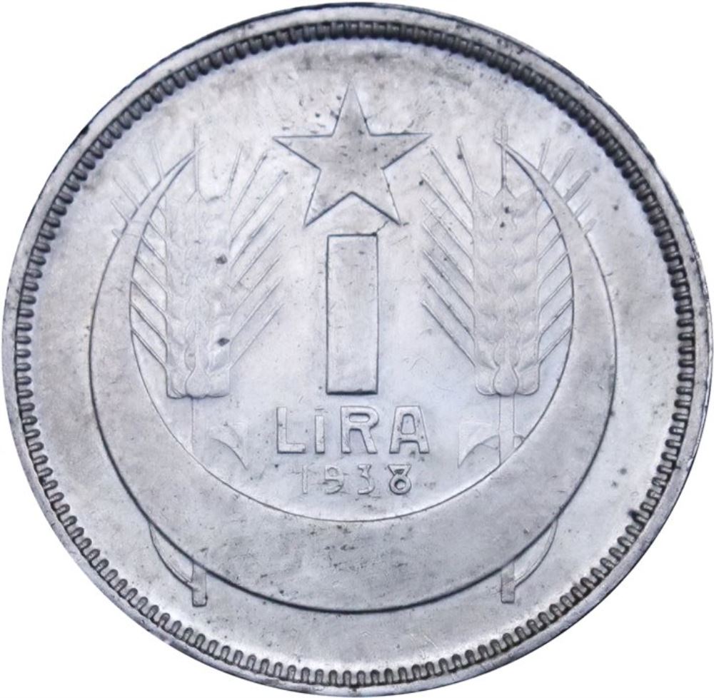 1 Lira 1938 Reverse
