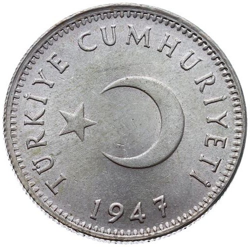1 Lira 1947 Reverse