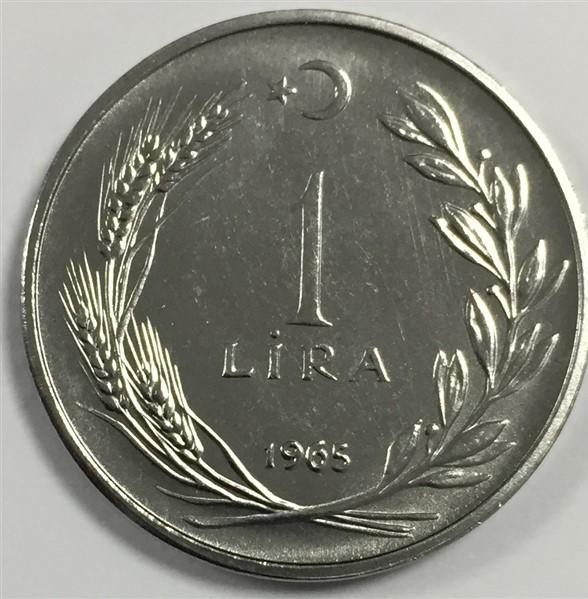 1 Lira 1965 Obverse