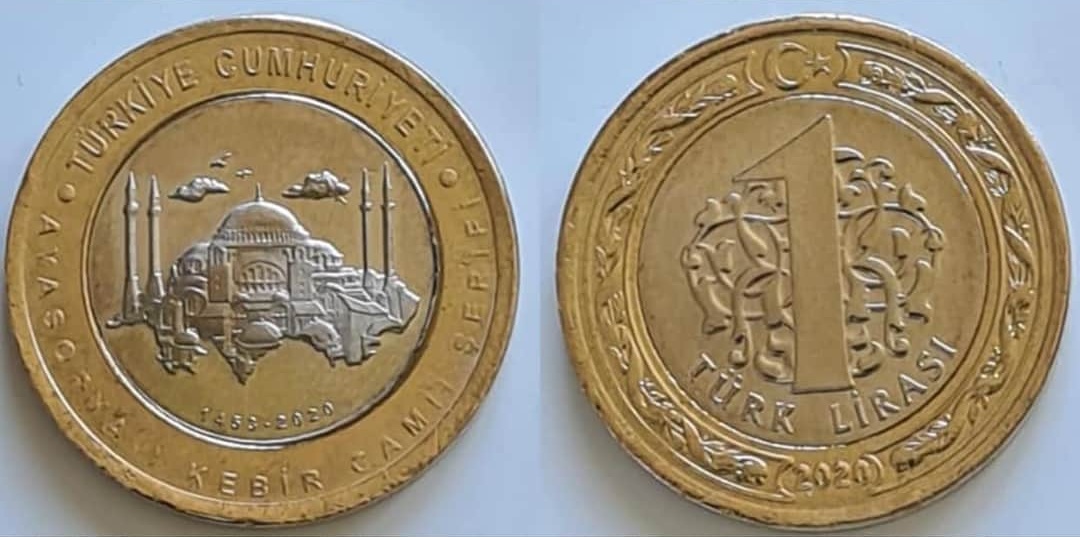 1 Lira - Hagia Sophia 2020