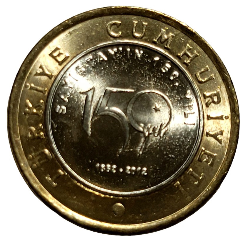1 Lira - 150th anniversary of the Accounts Chamber 2012 Obverse
