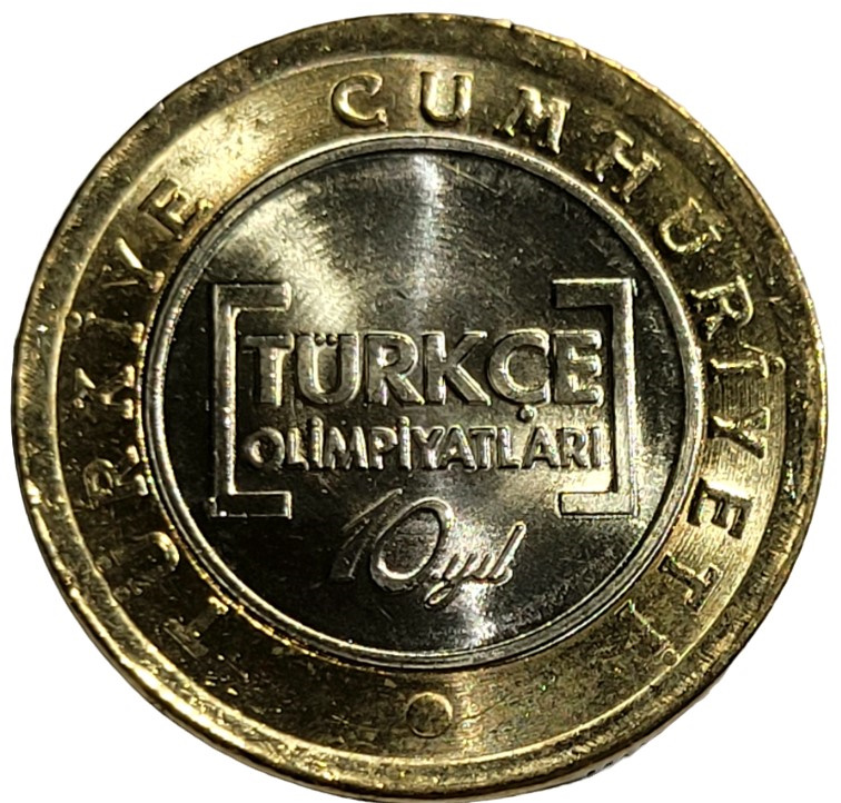 1 Lira-10th International Turkish Language Olympiad 2012 Obverse