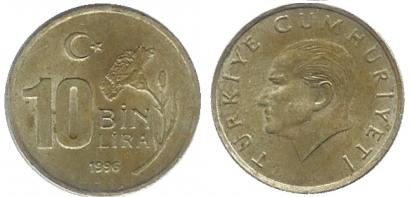 10 thousands of Lira 1996